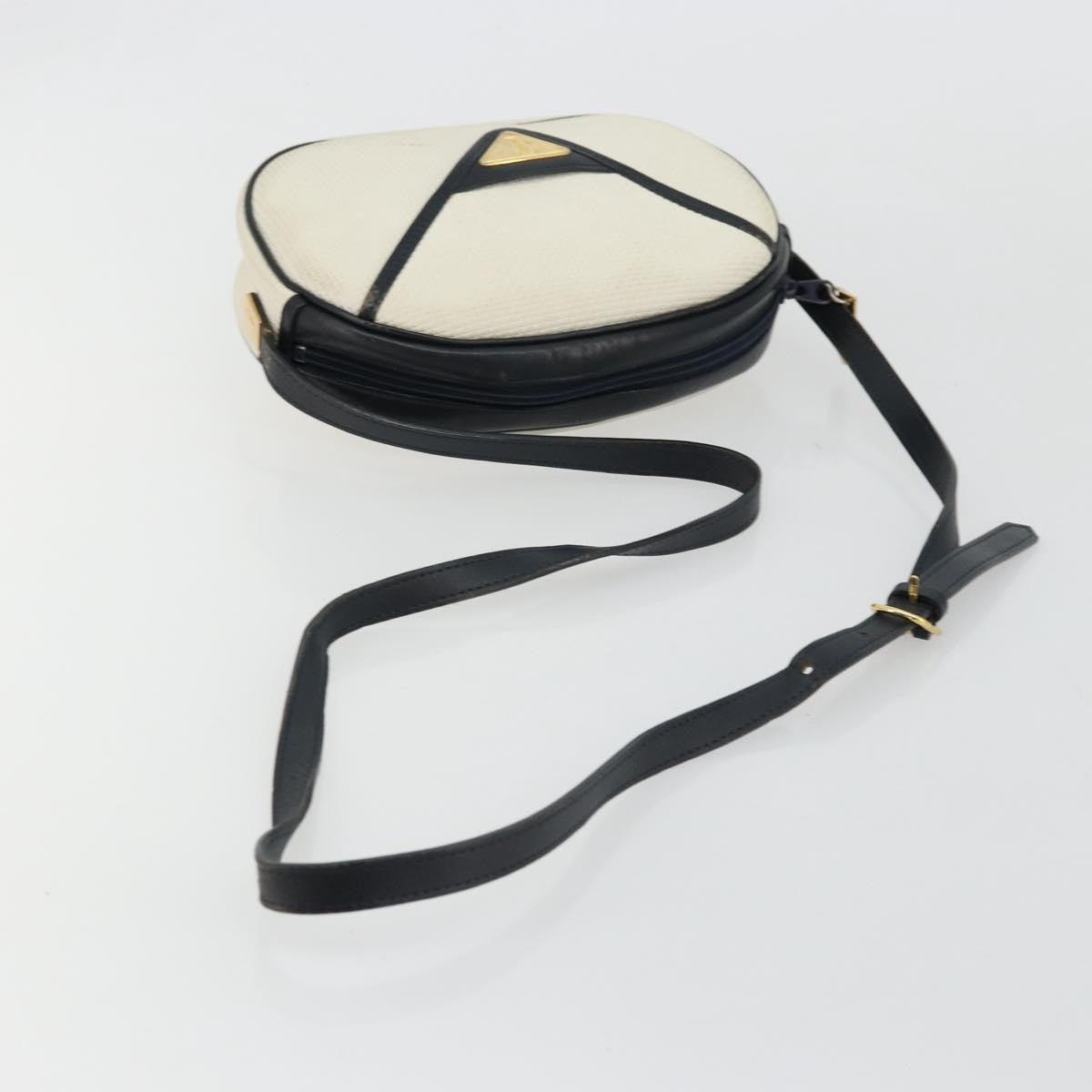 Saint Laurent SAINT LAURENT Shoulder Bag Leather White Gold Authentic 156806