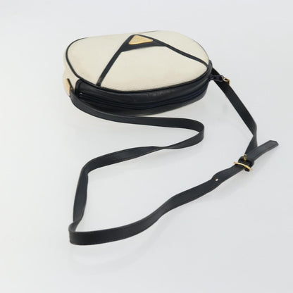 Saint Laurent SAINT LAURENT Shoulder Bag Leather White Gold Authentic 156806