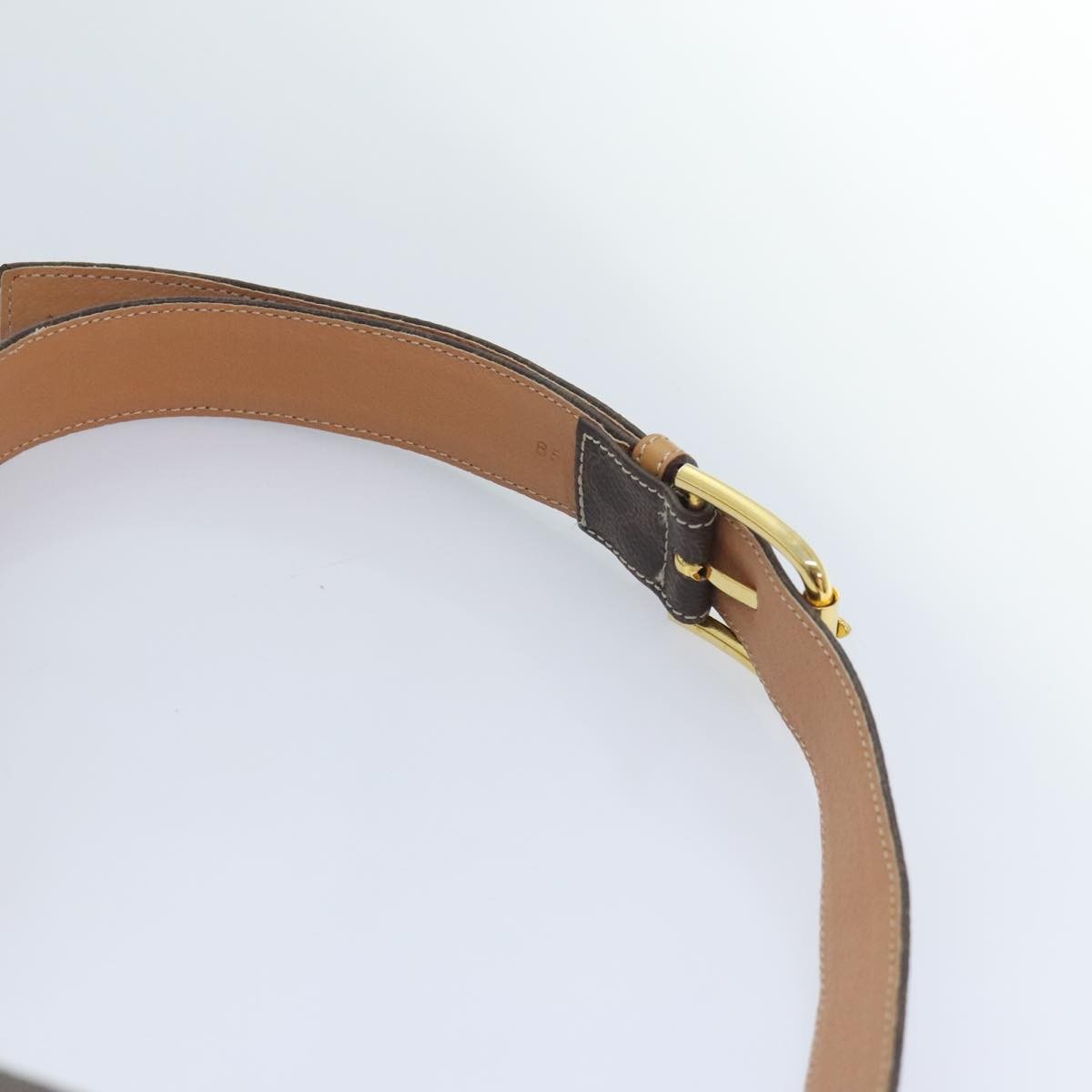 Celine CELINE Macadam Canvas Waist bag PVC Leather Brown Gold Authentic yk15121