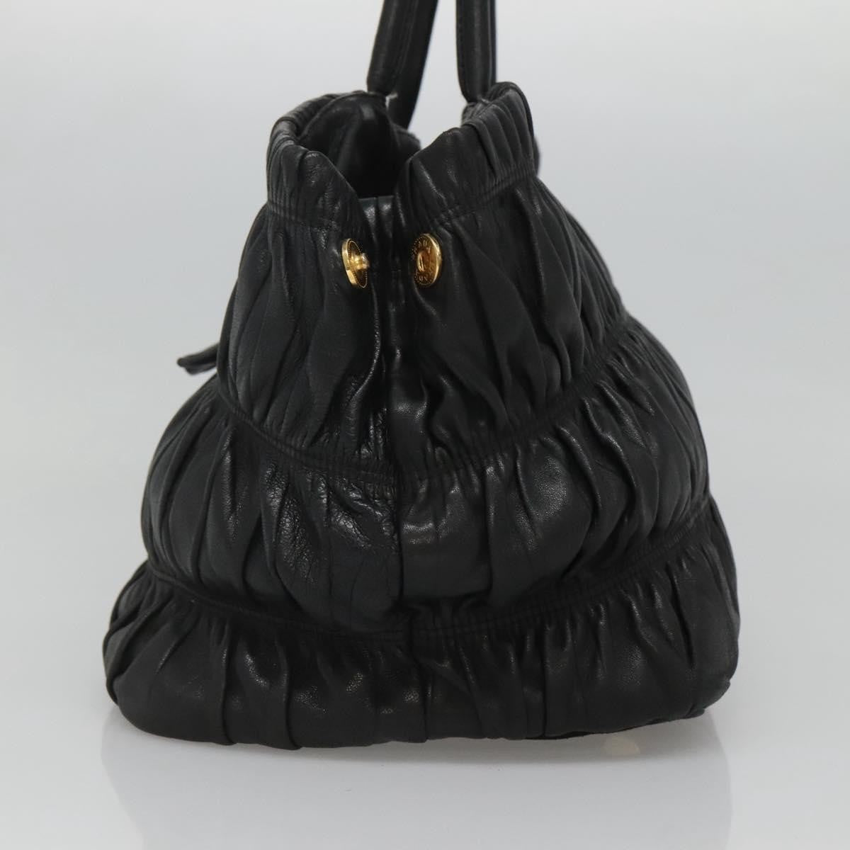 Prada PRADA Hand Bag Leather 2way Black Authentic hk2413