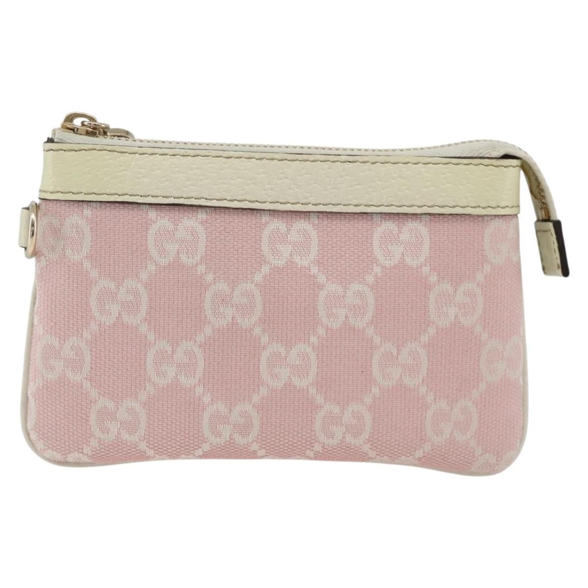 Gucci GUCCI GG Canvas Pouch Pink Gold Authentic BAZ875A Bag
