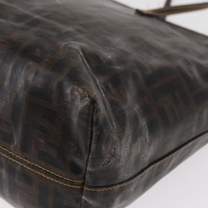 Fendi FENDI Zucca Canvas Tote Bag Coated Canvas Black Brown Authentic ka771