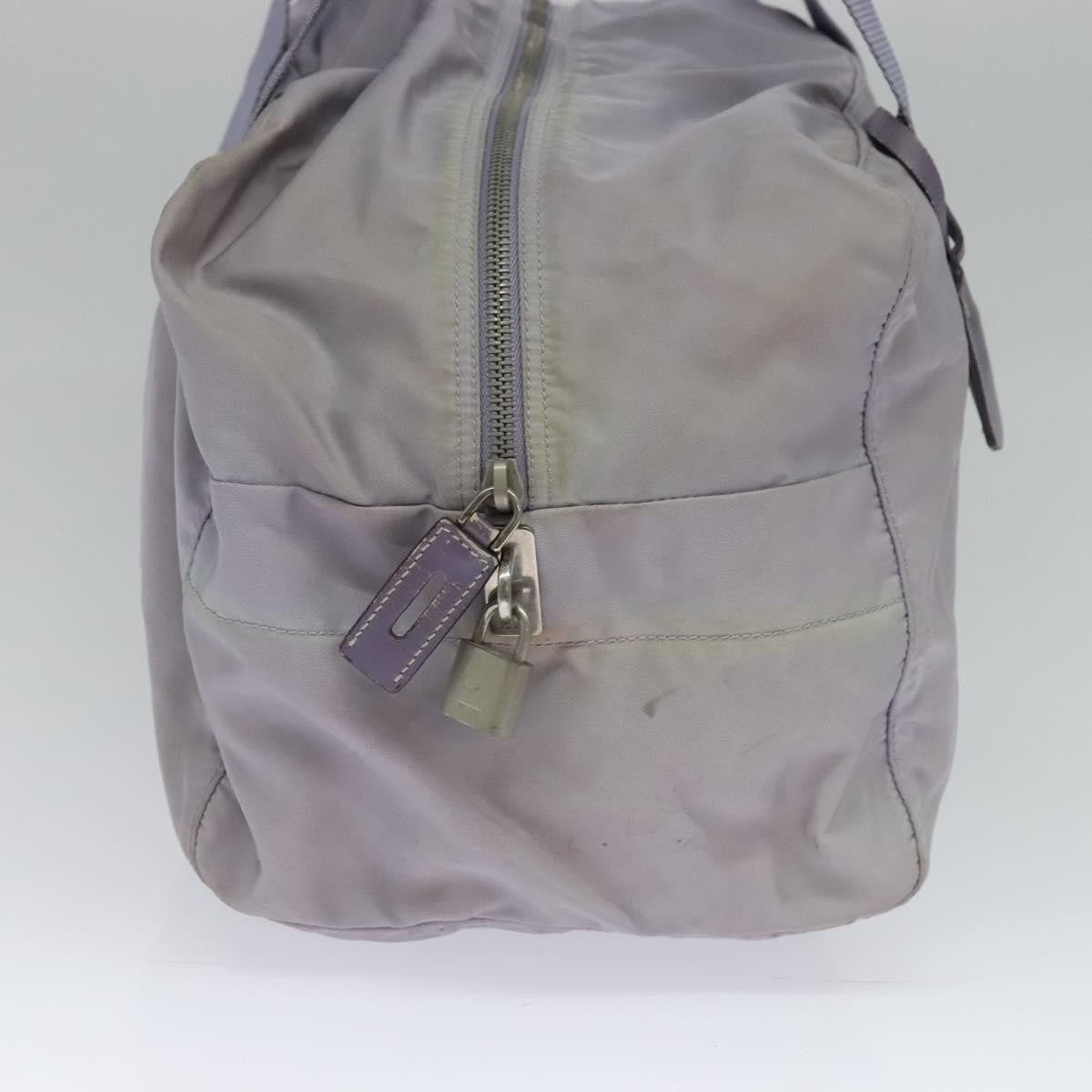 Prada PRADA Boston Bag Nylon Purple Silver Authentic 115876