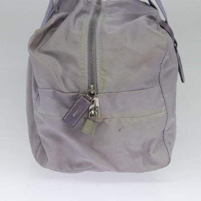 Prada PRADA Boston Bag Nylon Purple Silver Authentic 115876