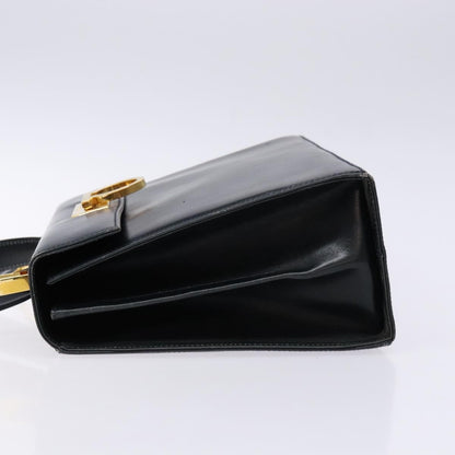 Salvatore Ferragamo Salvatore Ferragamo Gancini Hand Bag Leather 2way Navy Gold Authentic 133776