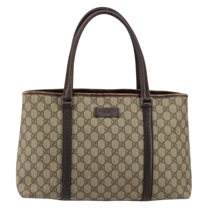 Gucci GUCCI GG Supreme Tote Bag PVC Beige Silver 114595 Authentic ep12164