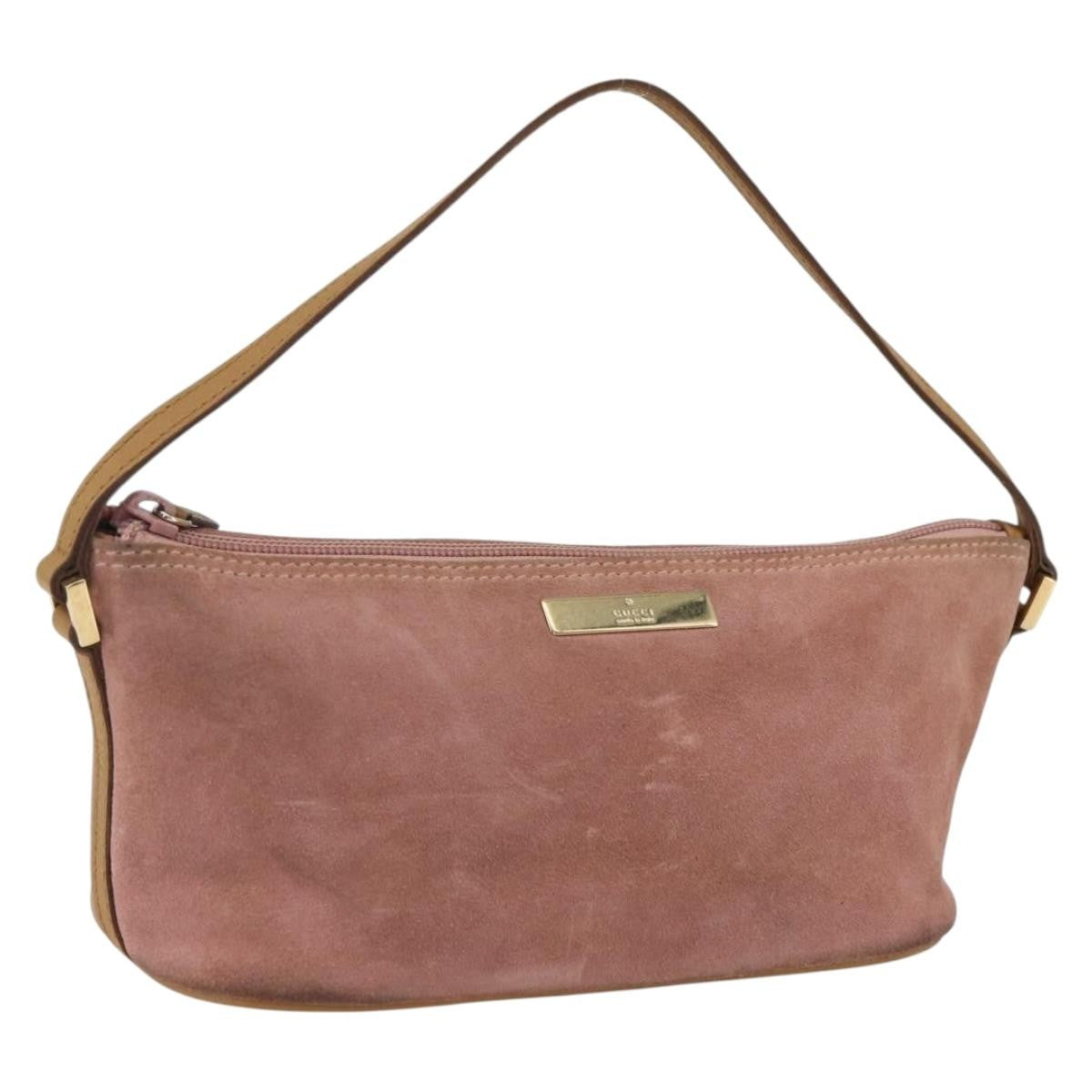Gucci GUCCI Accessory Pouch Suede Pink Gold 039 1103 Authentic 173549 Bag