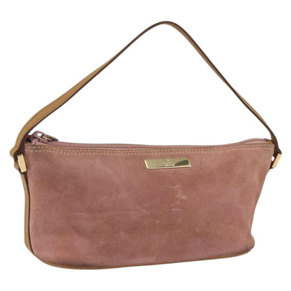 Gucci GUCCI Accessory Pouch Suede Pink Gold 039 1103 Authentic 173549 Bag