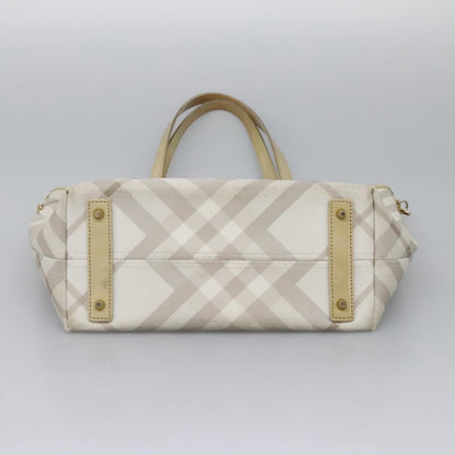 Burberry BURBERRY Nova Check Tote Bag PVC Beige Authentic ti2855
