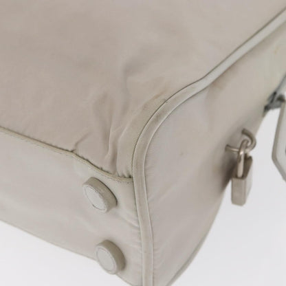 Prada PRADA Tote Bag Nylon White Silver Authentic am10449