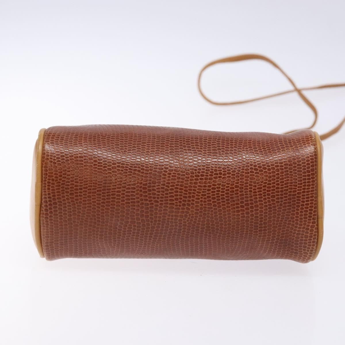 Fendi FENDI Hand Bag Leather 2way Brown Gold Authentic sw1085