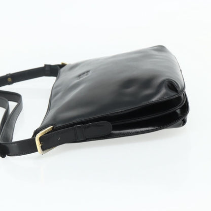 Loewe LOEWE Anagram Shoulder Bag Leather Black Gold Authentic 177548