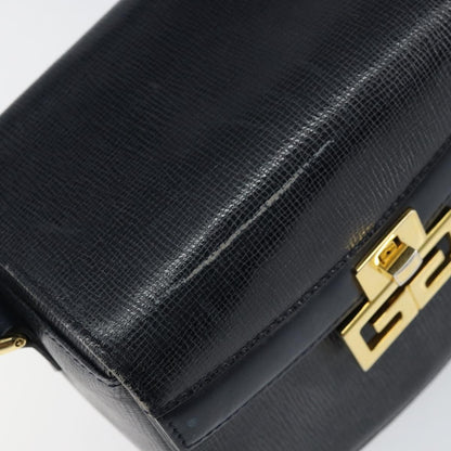 Givenchy GIVENCHY Hand Bag Leather Navy Gold Authentic SW1855