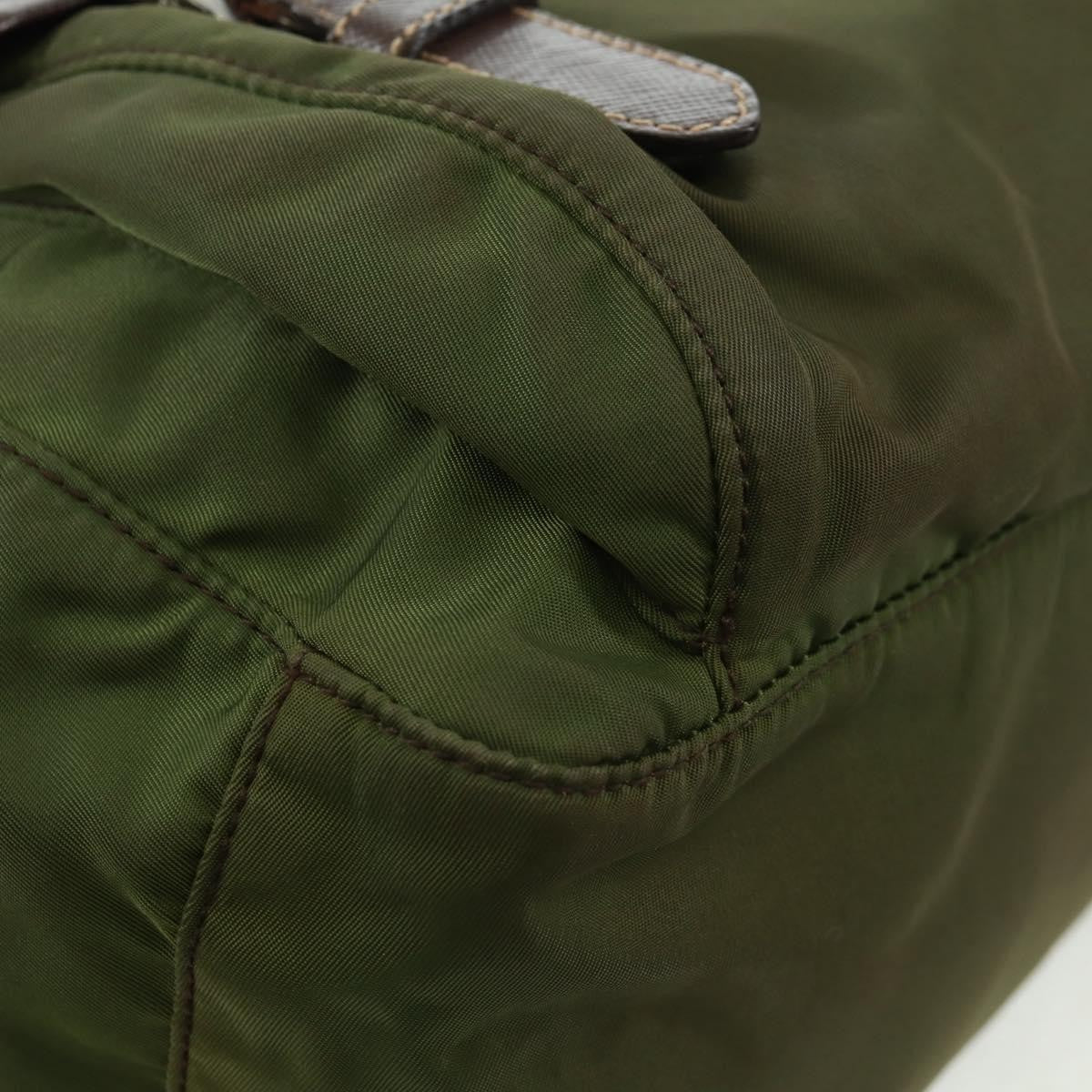 Prada PRADA Shoulder Bag Nylon Green Silver Authentic 161408