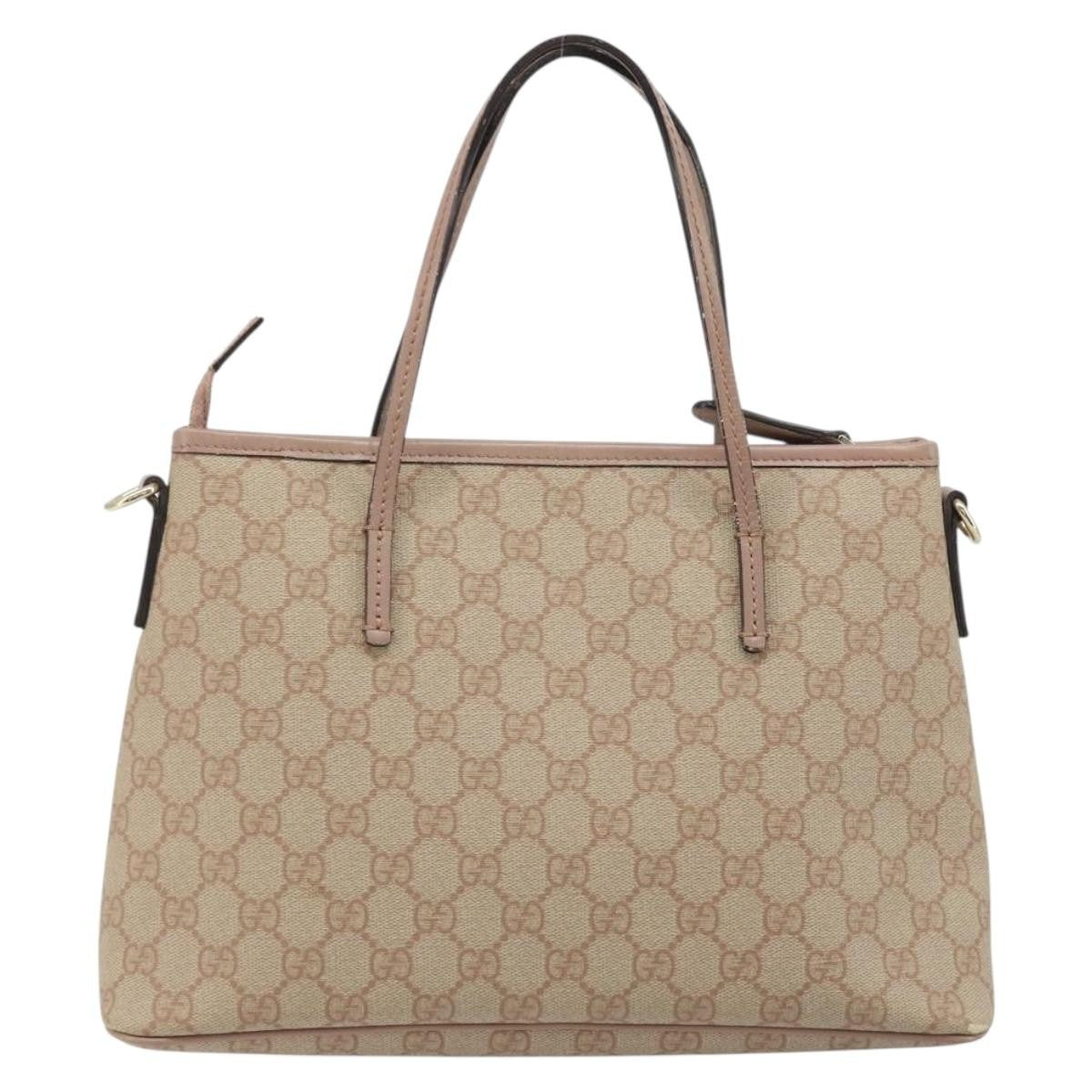 Gucci GUCCI GG Supreme Tote Bag PVC Beige Gold 353440 Authentic YKZ112