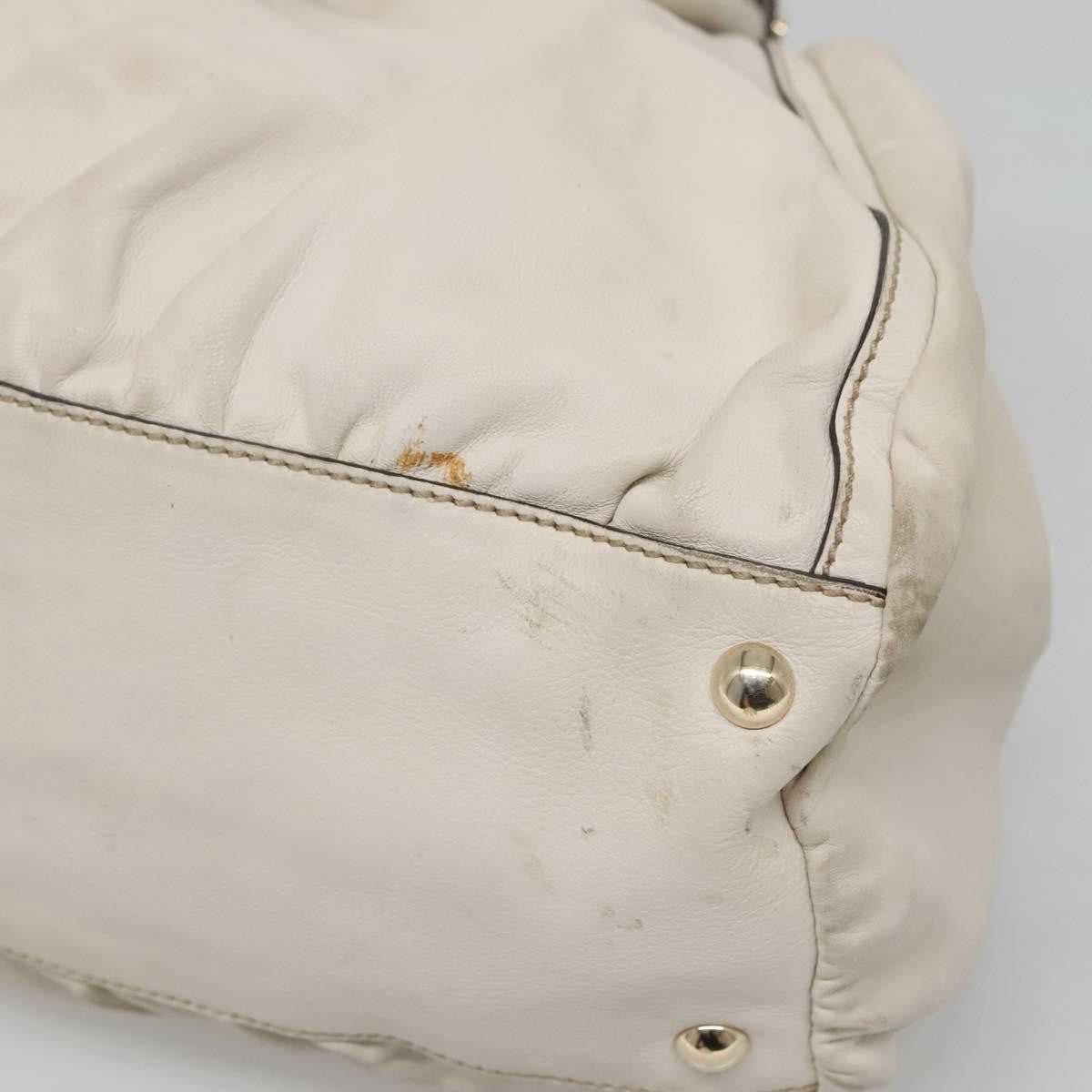 Gucci GUCCI Tote Bag Leather Ivory Gold 189835 Authentic 135191