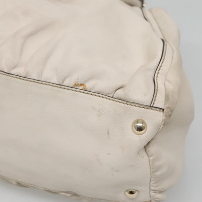 Gucci GUCCI Tote Bag Leather Ivory Gold 189835 Authentic 135191
