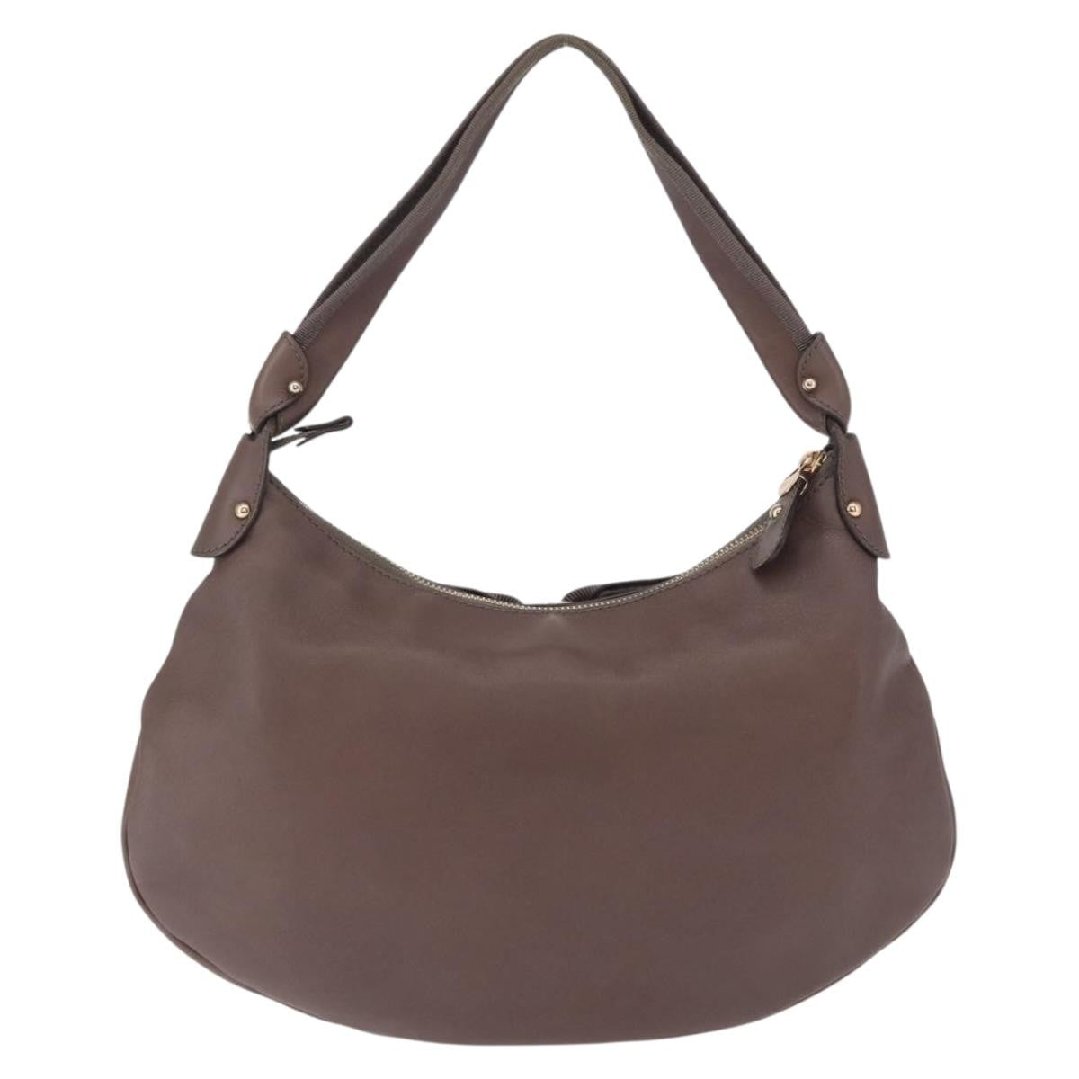 Salvatore Ferragamo Salvatore Ferragamo Shoulder Bag Leather Brown Gold Authentic SW1941