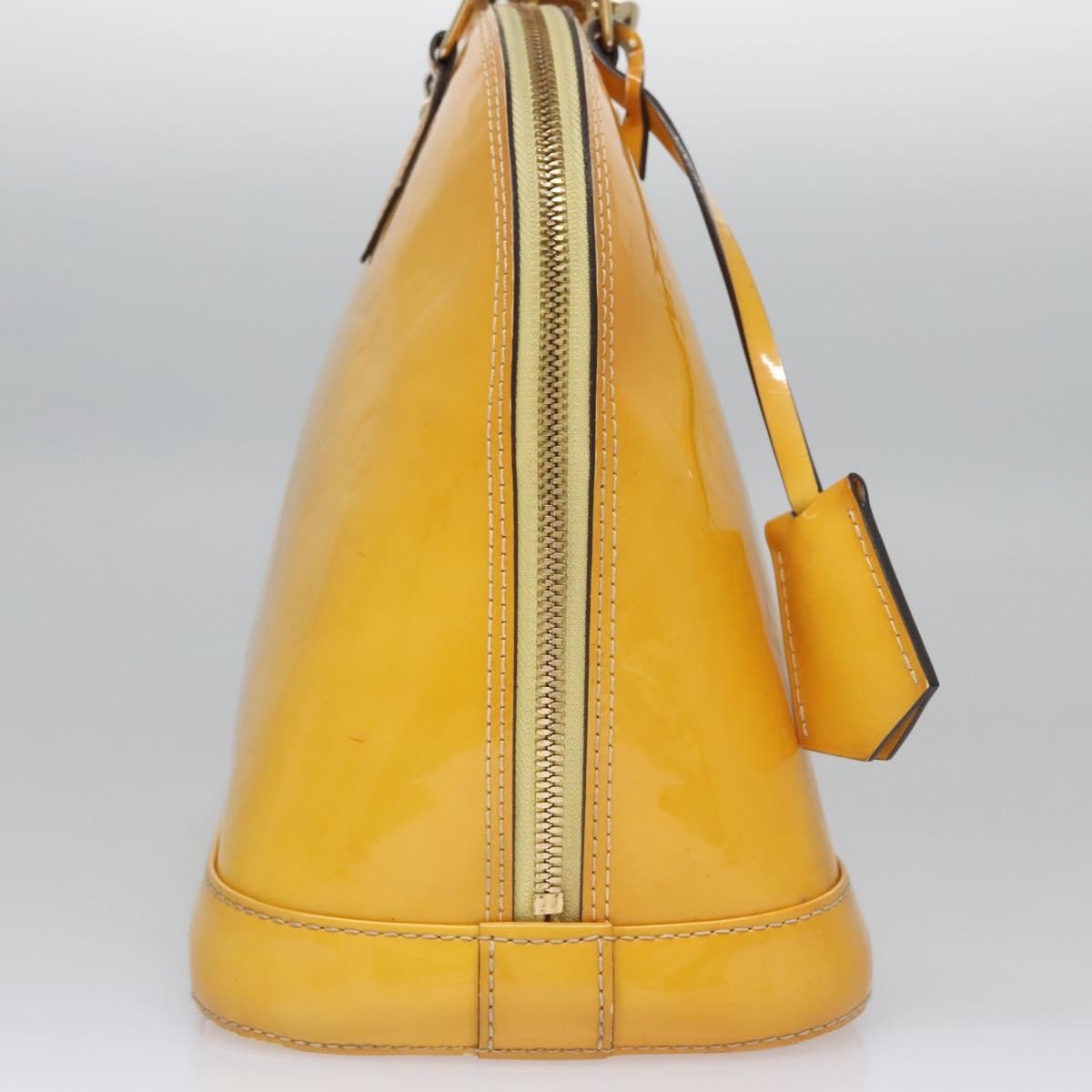 Louis Vuitton LOUIS VUITTON Monogram Vernis Alma PM Hand Bag Citrin M90101 LV Authentic EC497