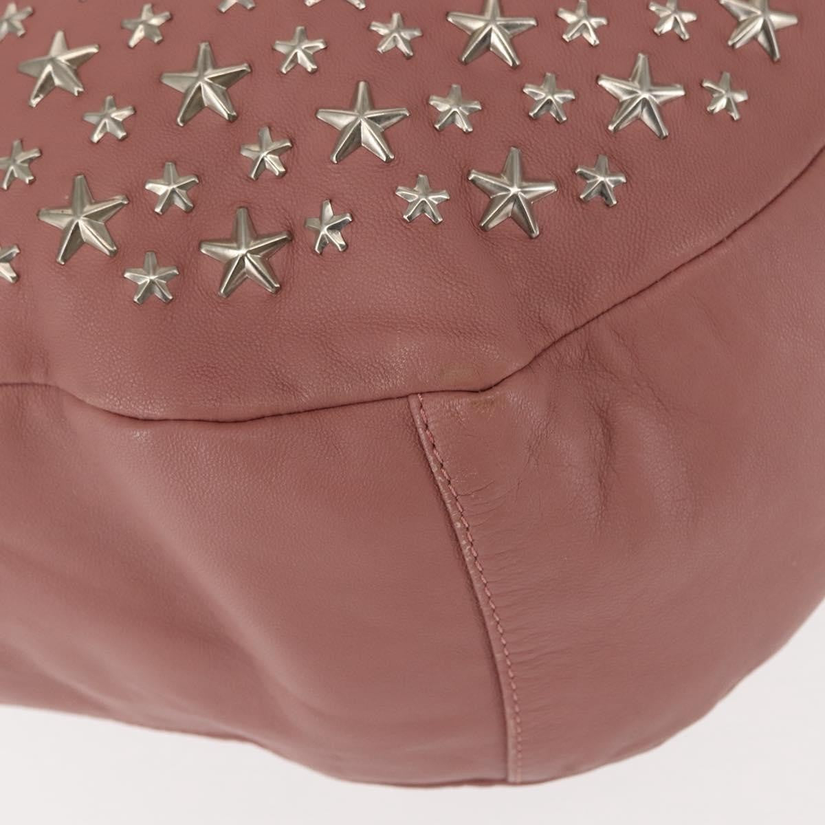 Jimmy Choo Jimmy Choo Star Studs Shoulder Bag Leather Pink Silver Authentic BA6611