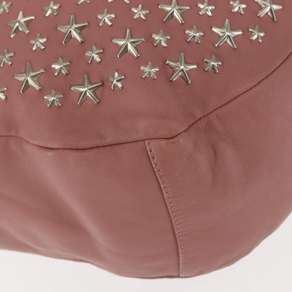 Jimmy Choo Jimmy Choo Star Studs Shoulder Bag Leather Pink Silver Authentic BA6611