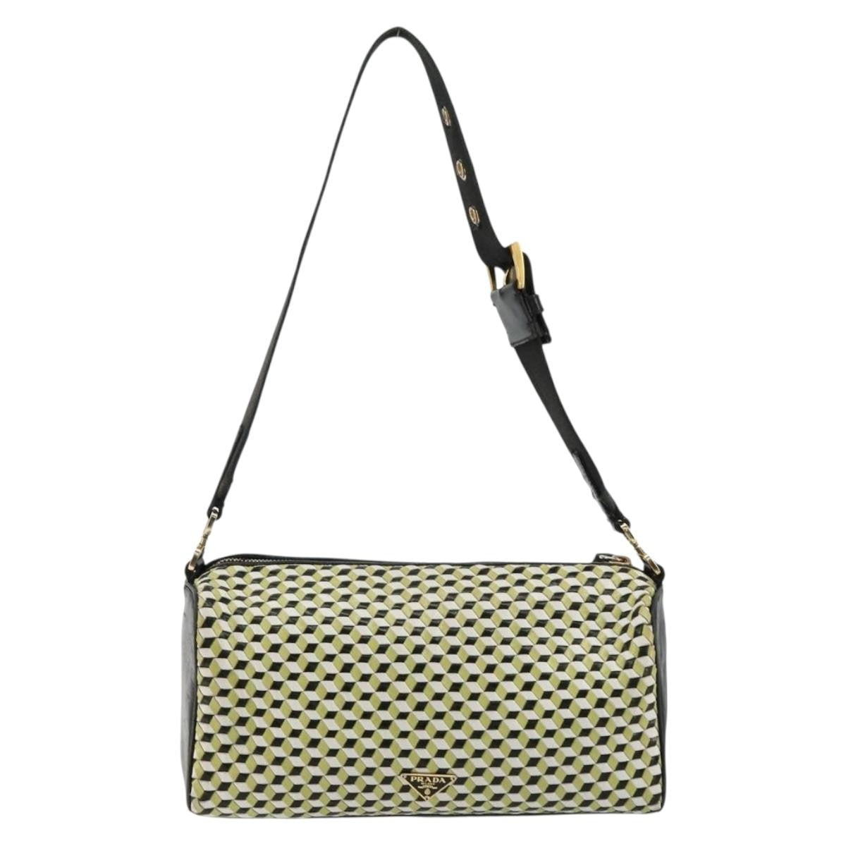 Prada PRADA Shoulder Bag Leather Yellow Gold Authentic bs35156