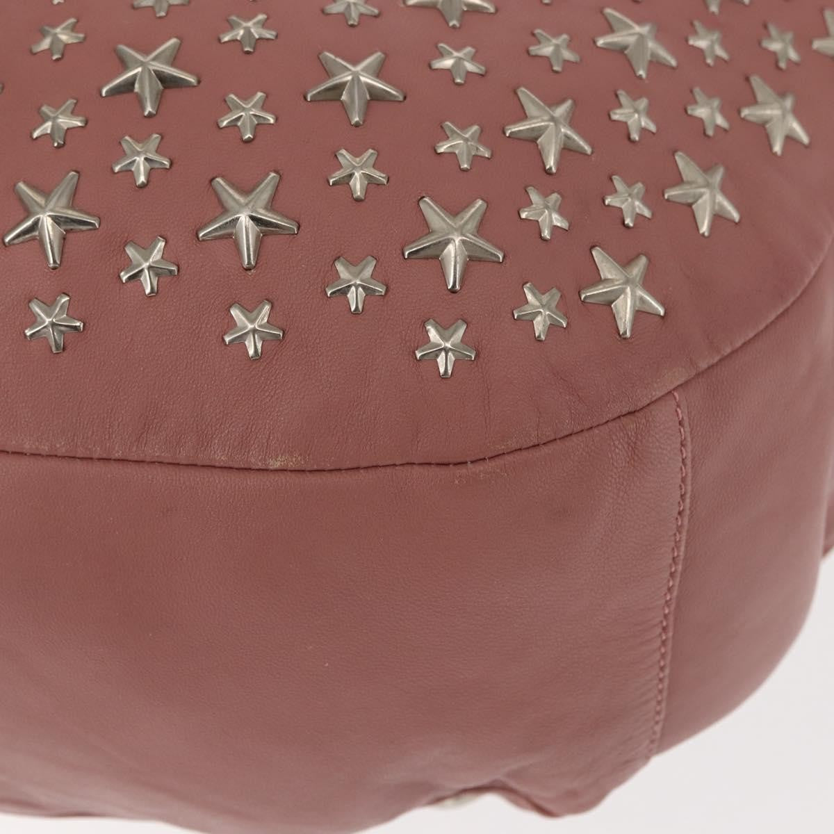 Jimmy Choo Jimmy Choo Star Studs Shoulder Bag Leather Pink Silver Authentic BA6611