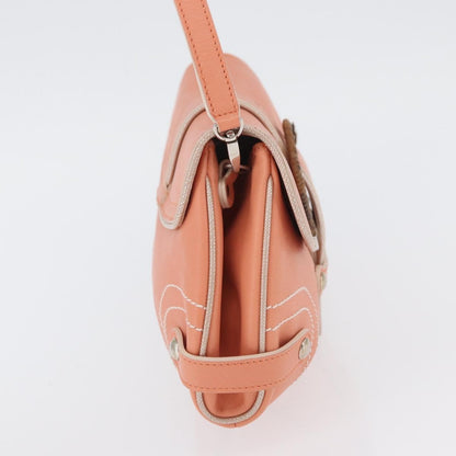 Salvatore Ferragamo Salvatore Ferragamo Gancini Shoulder Bag Leather Pink Silver Authentic BA11212