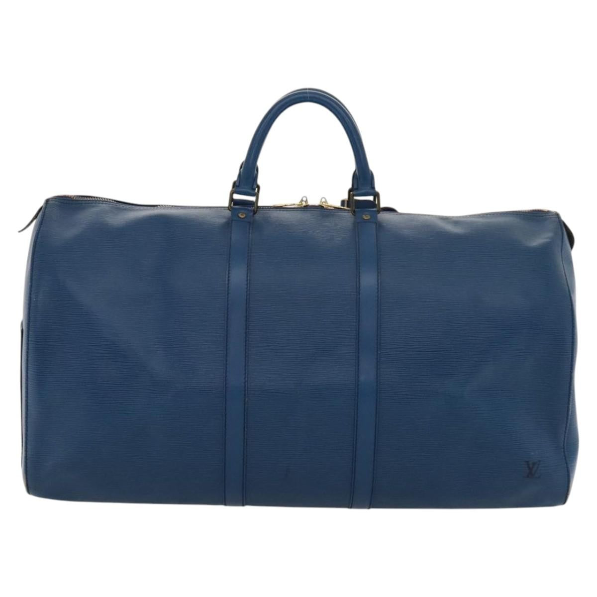 Louis Vuitton LOUIS VUITTON Epi Keepall 55 Boston Bag Toledo Blue M42955 LV Authentic EC290