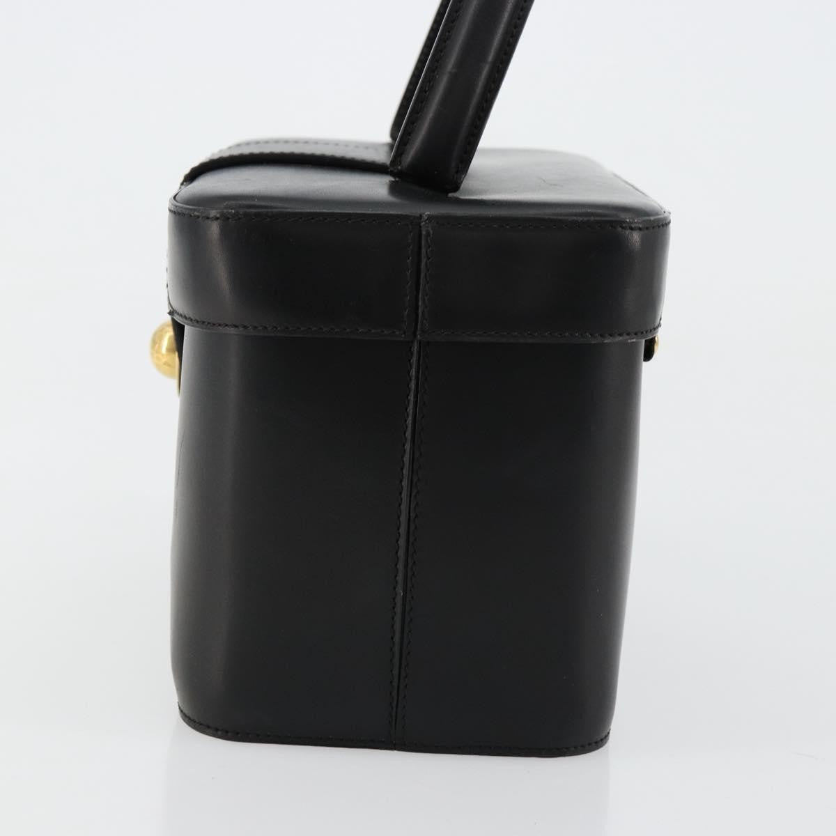 Celine CELINE Vanity Cosmetic Pouch Leather Black Gold Authentic 179213 Bag