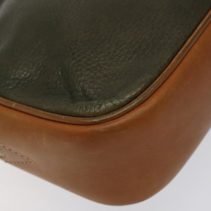 Celine CELINE Shoulder Bag Leather Khaki Gold Authentic bs25384