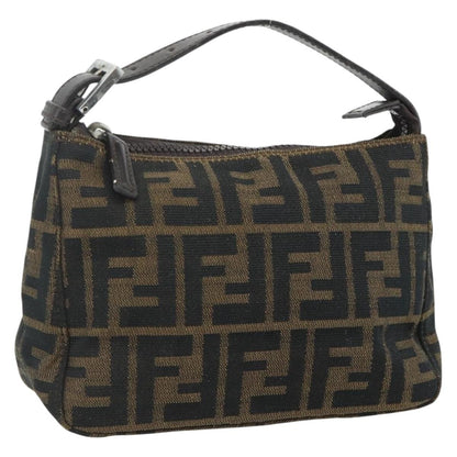 Fendi FENDI Zucca Canvas Hand Pouch Black Brown Authentic 168880 Bag