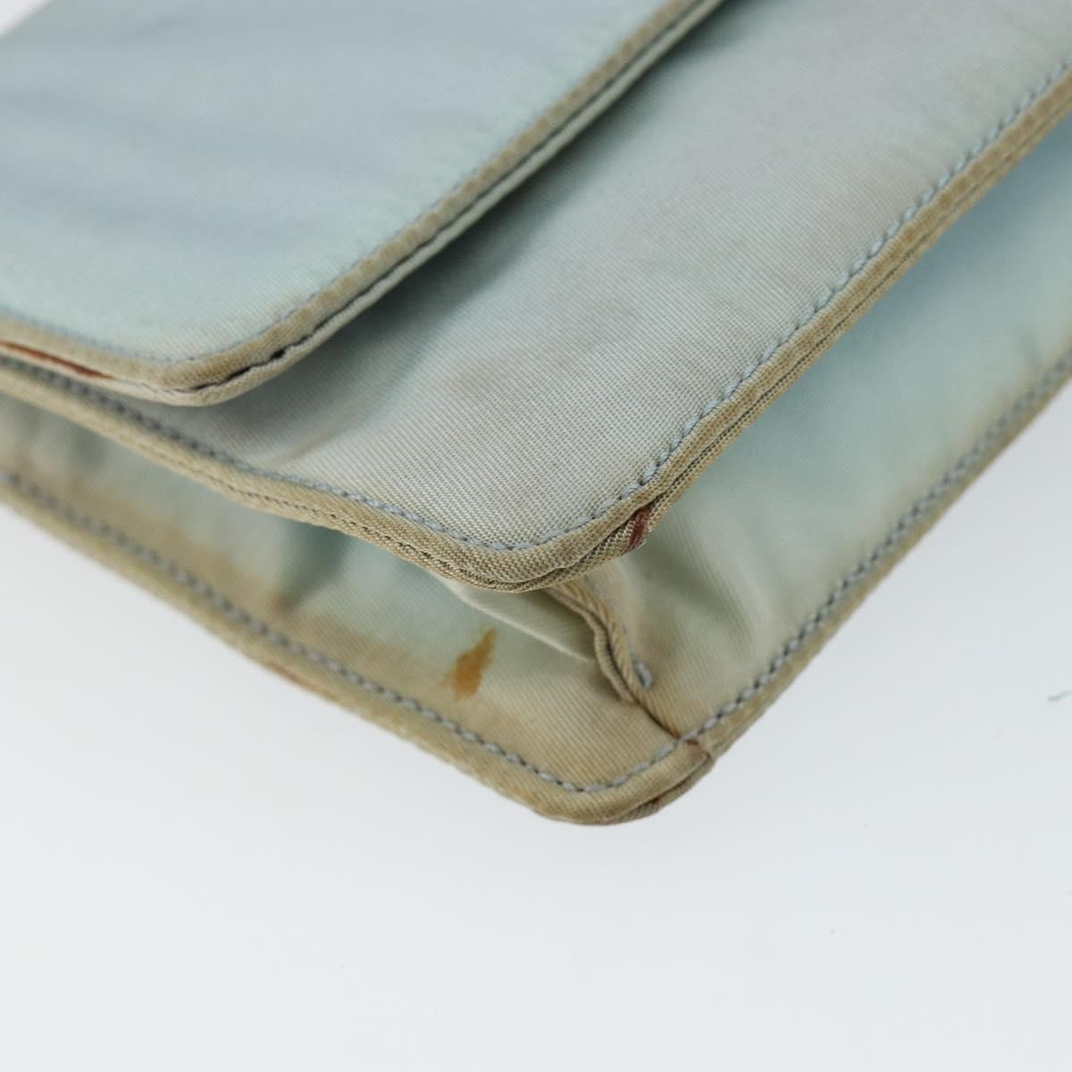Prada PRADA Shoulder Bag Nylon Light Blue Gold Authentic 143505