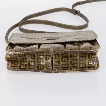Fendi FENDI Zucca Canvas Zucchino Canvas Hand Bag Enamel 2 Set Black Brown Authentic hk3167