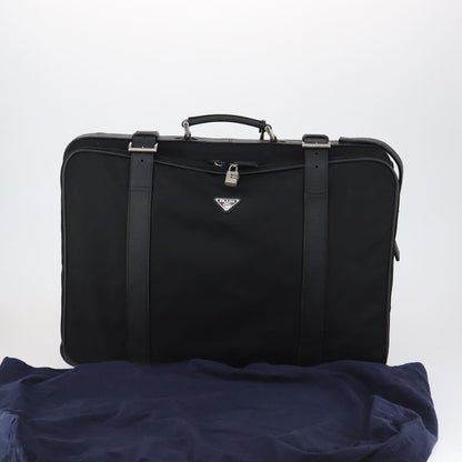 Prada PRADA Trunk Nylon Black Silver Authentic am9650 Bag