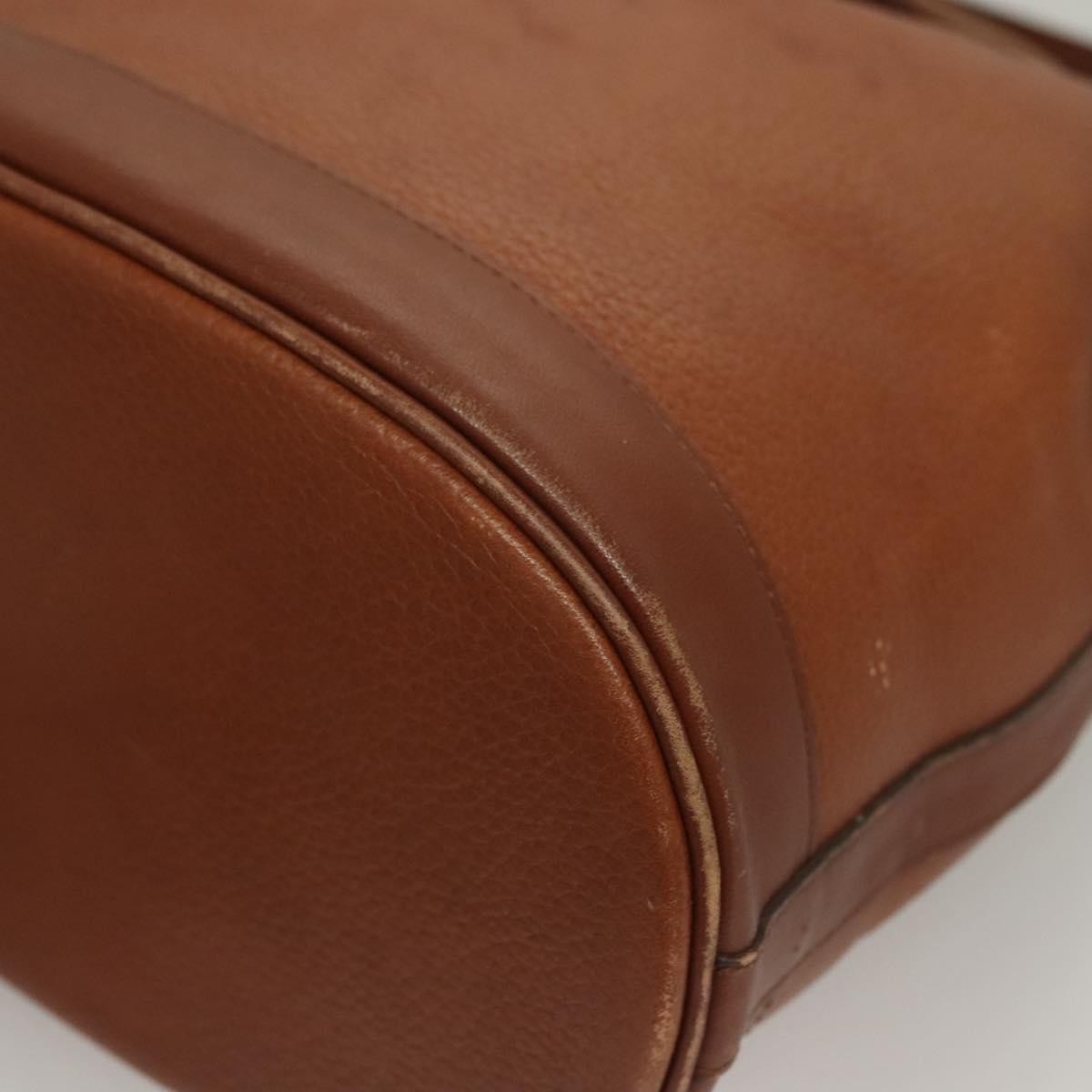 Burberrys Burberrys Shoulder Bag Leather Brown Gold Authentic ep9966