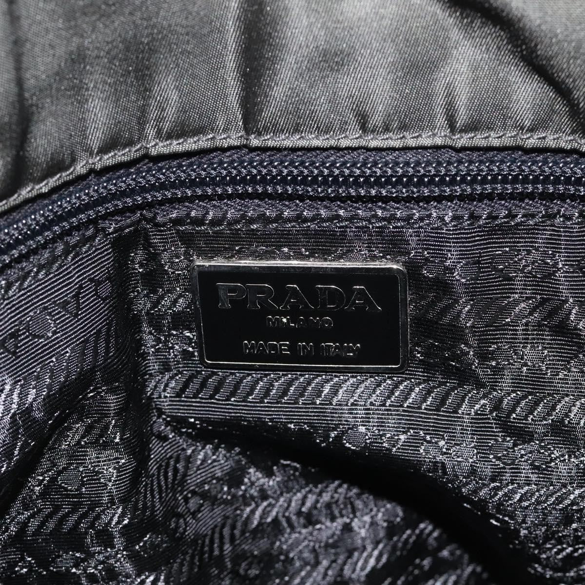 Prada PRADA Chain Shoulder Bag Nylon Khaki Silver Authentic 120140