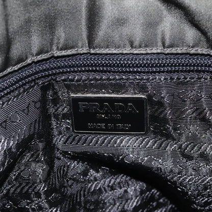 Prada PRADA Chain Shoulder Bag Nylon Khaki Silver Authentic 120140