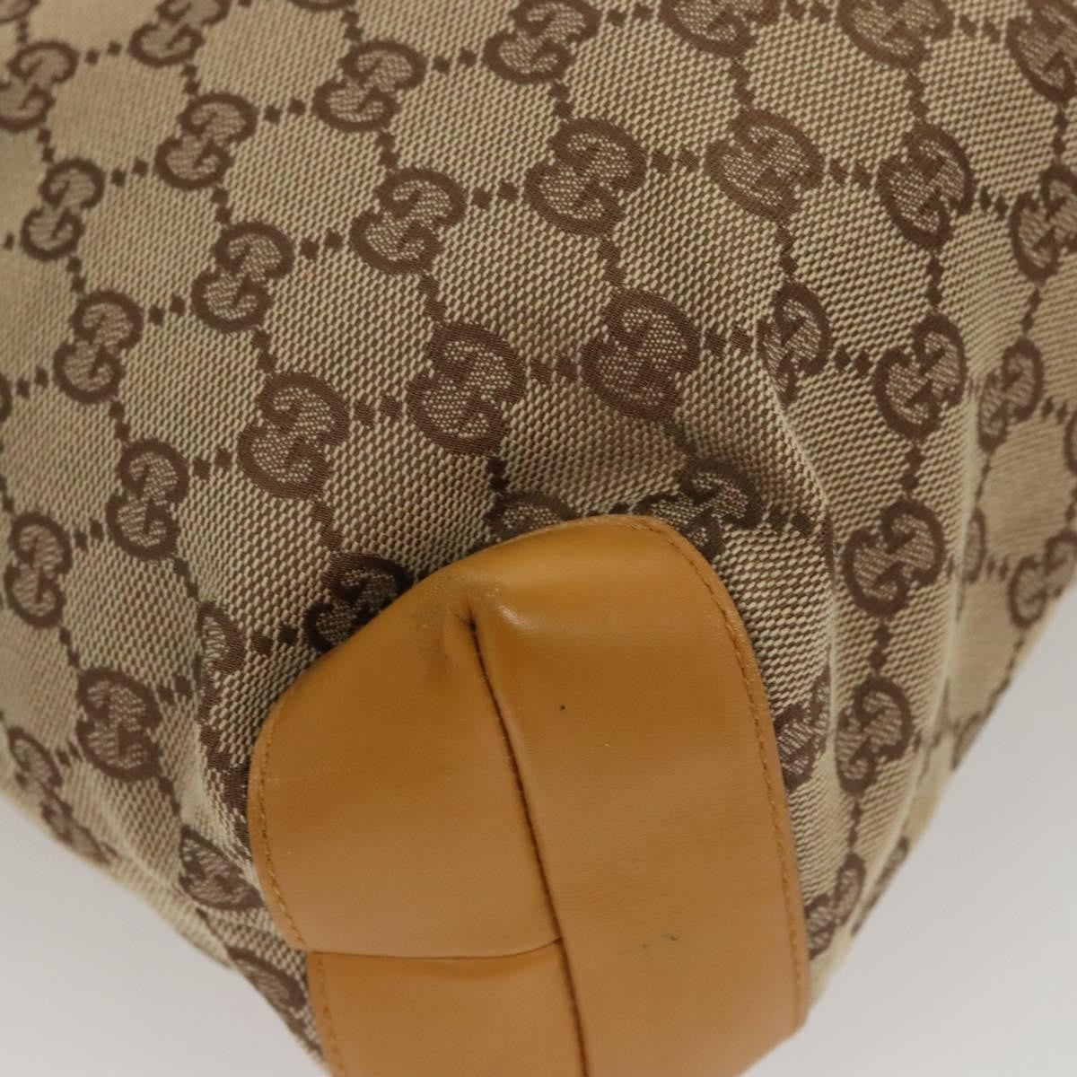 Gucci GUCCI GG Canvas Tote Bag Beige Silver 019 0402 Authentic th5862