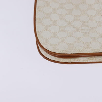 Celine CELINE Macadam Canvas Shoulder Bag PVC Leather White Gold Authentic 146823