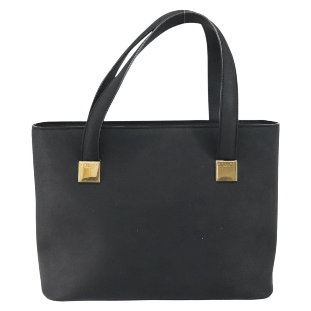 Celine CELINE Hand Bag Leather Black Gold Authentic BA9124