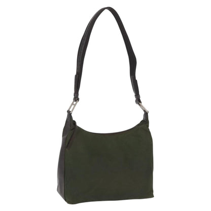 Prada PRADA Shoulder Bag Nylon Khaki Silver Authentic 165486