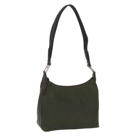 Prada PRADA Shoulder Bag Nylon Khaki Silver Authentic 165486