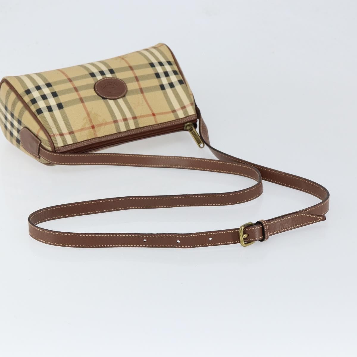 Burberrys Burberrys Nova Check Shoulder Bag PVC Beige Gold Authentic ka004
