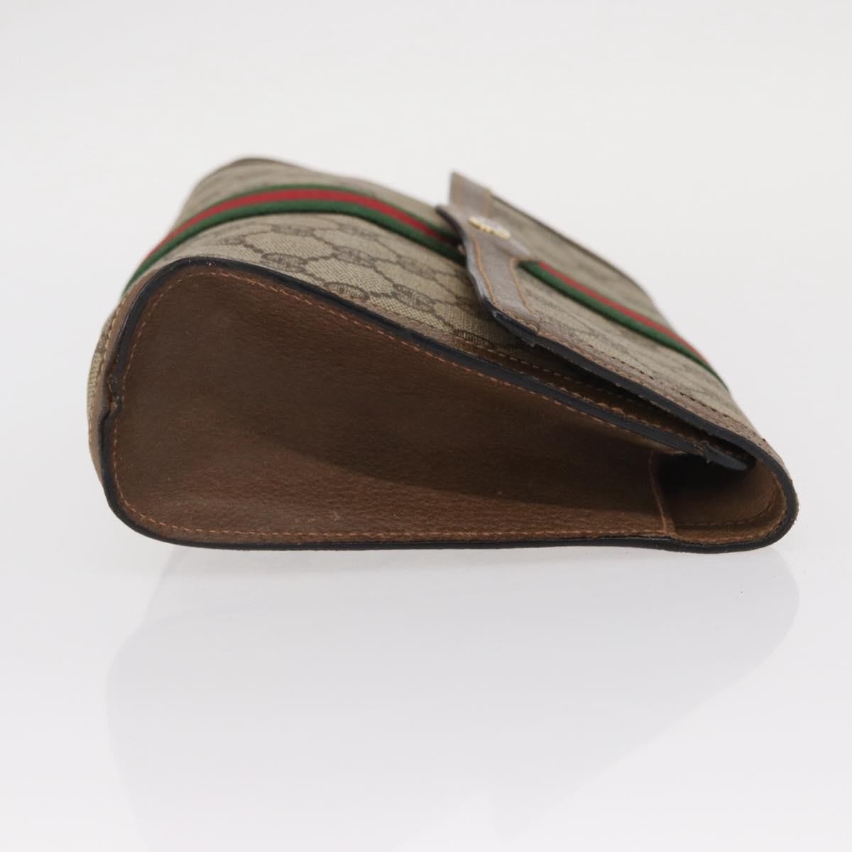 Gucci GUCCI GG Supreme Web Sherry Line Clutch Bag PVC Beige Gold 89 01 006 Authentic 155387