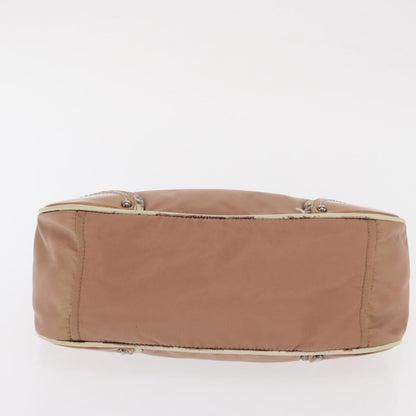 Prada PRADA Shoulder Bag Nylon Beige Silver Authentic 169041