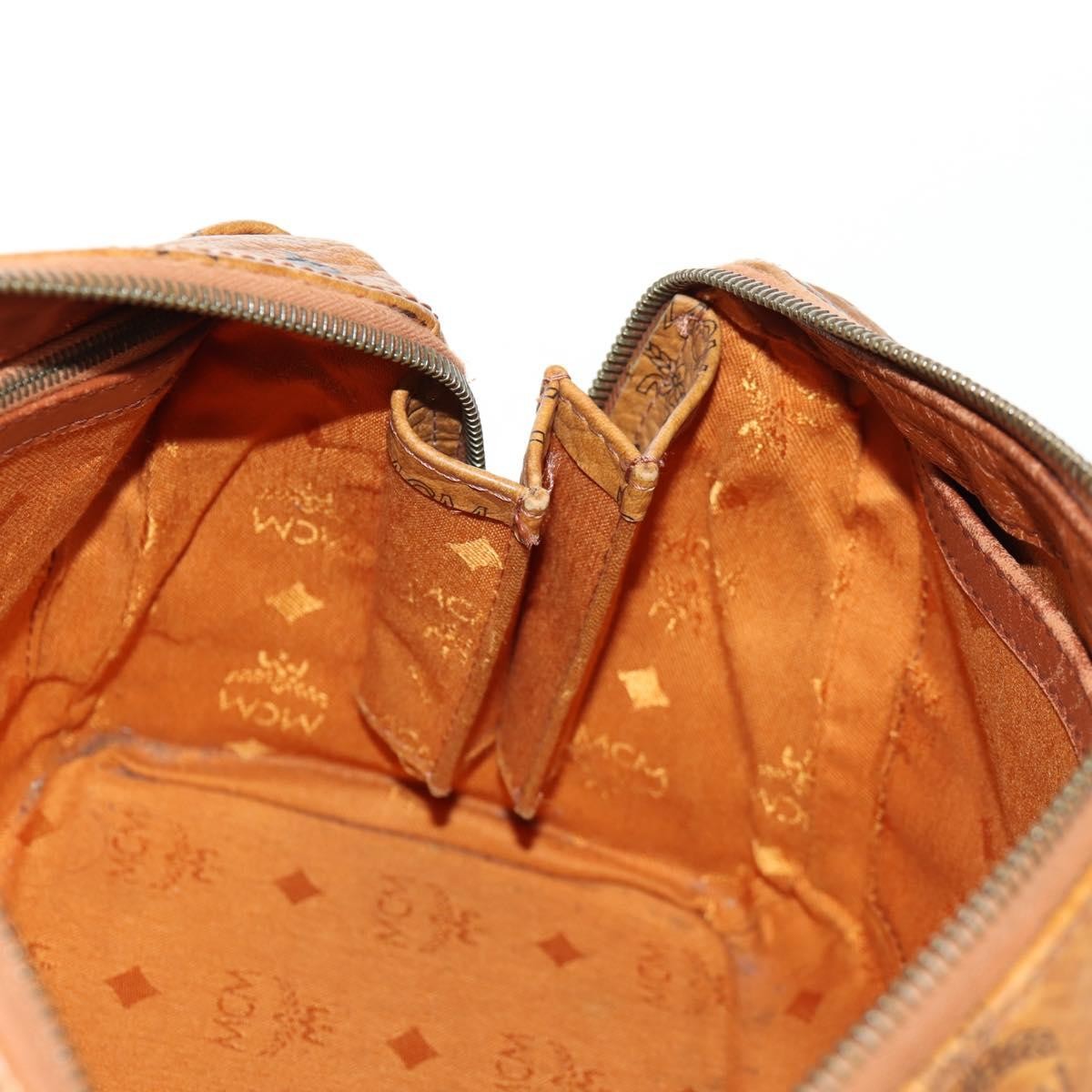 MCM MCM Logogram Vicetos Hand Bag PVC Leather 2way Brown Gold Authentic 158823