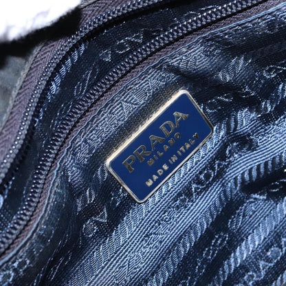 Prada PRADA Hand Bag Nylon Navy Gold Authentic 141629