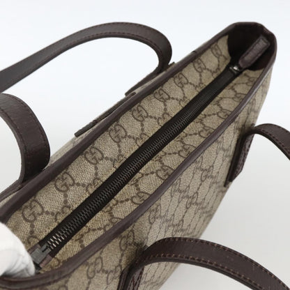 Gucci GUCCI GG Supreme Hand Bag PVC Beige Silver 181086 Authentic ARZ575