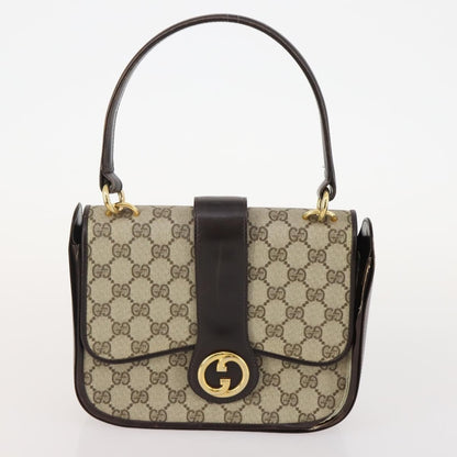 Gucci GUCCI GG Supreme GG Crystal GG Canvas Bag PVC 4 Set Navy Beige Authentic YKZ424